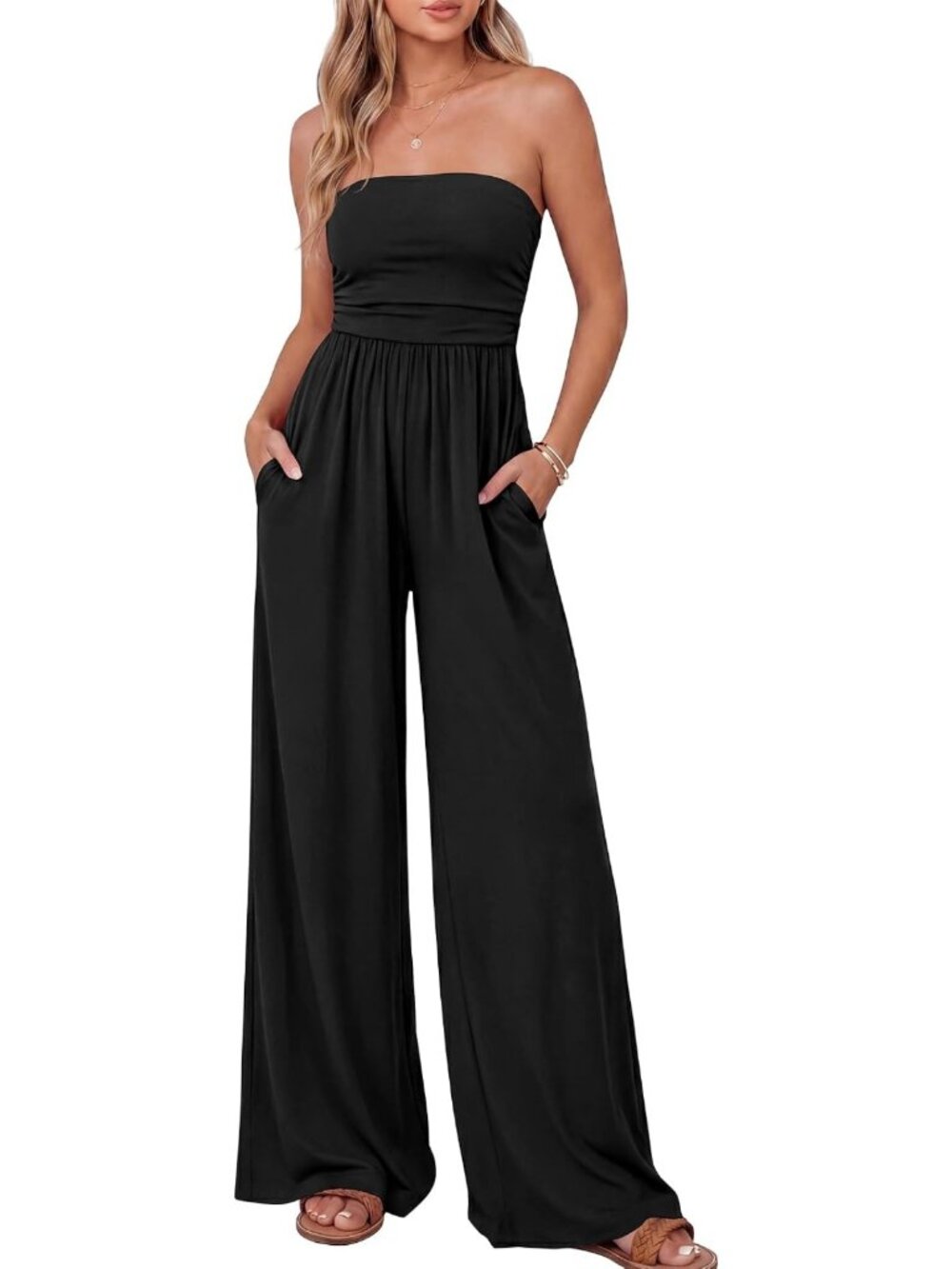Summer Casual Strapless Jumpsuit for Women - Trendy Romper, Perfect for Parties